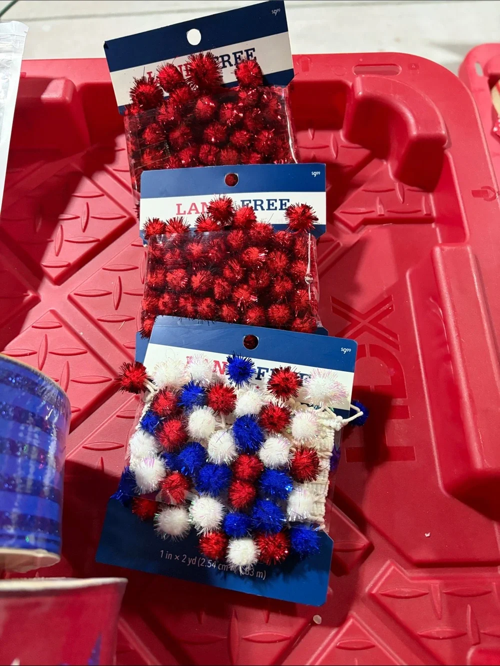 Red White and Blue Decorative Ribbon Bundle